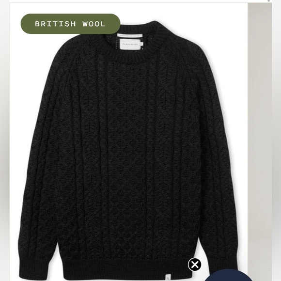 Peregrine Hudson Aran British wool cable knit sweater size XL made in England - Picture 9 of 9